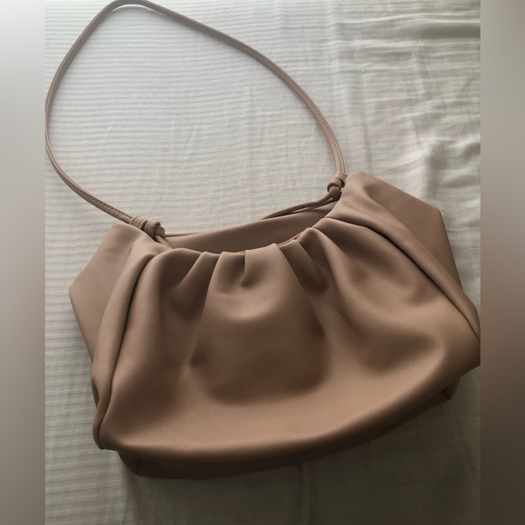 Faux Pink Leather Gathered Shoulder Bag - Picture 8 of 8